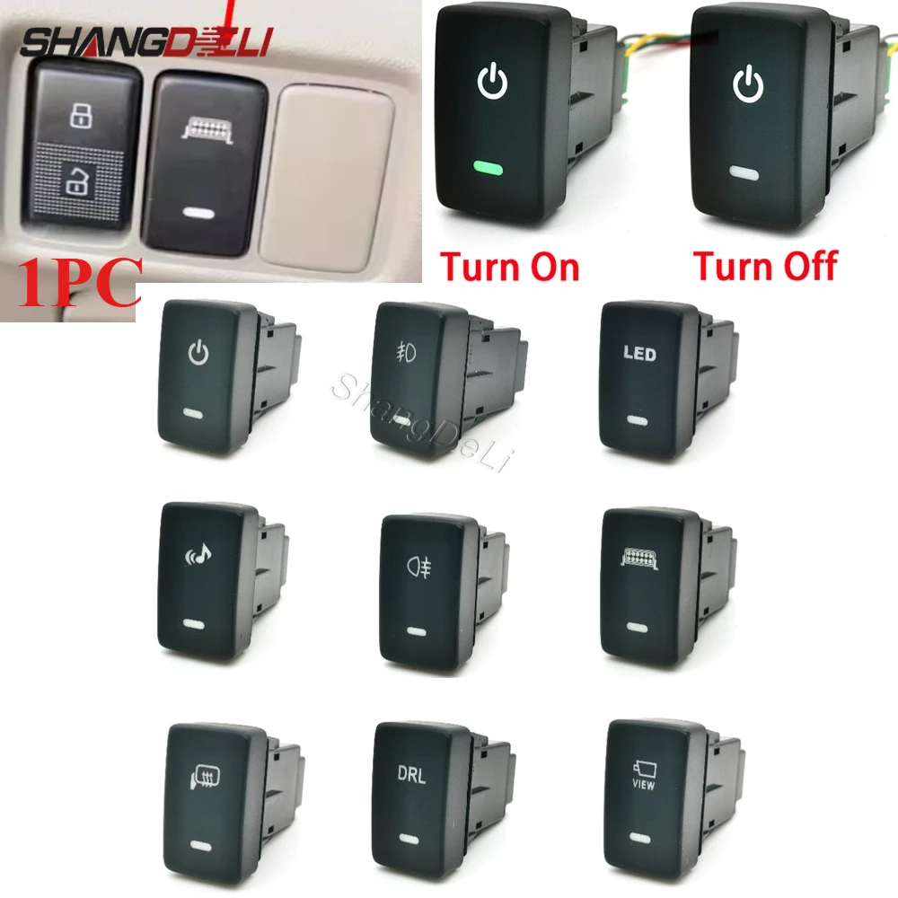 1PC Car LED View Fan Switch Power On Off Front Rear Fog Light Switch Button Fit For Honda City Accord 8 2008 - 2013 Accessories