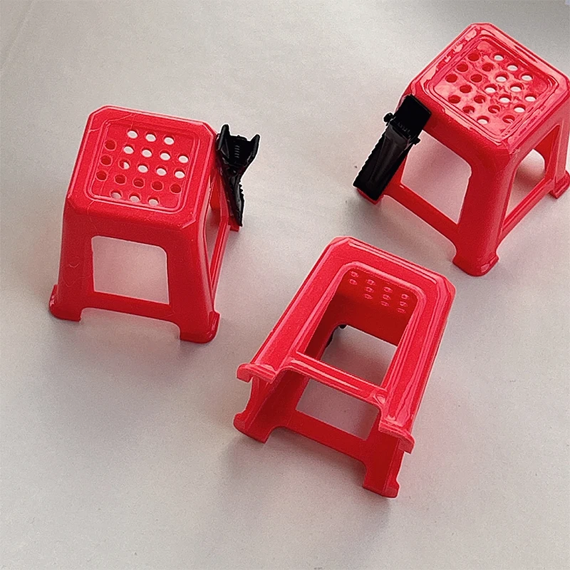 재미있는 독특한 빨간색 의자 머리핀 재미있는 헤어 클립 헤어 액세서리 시뮬레이션