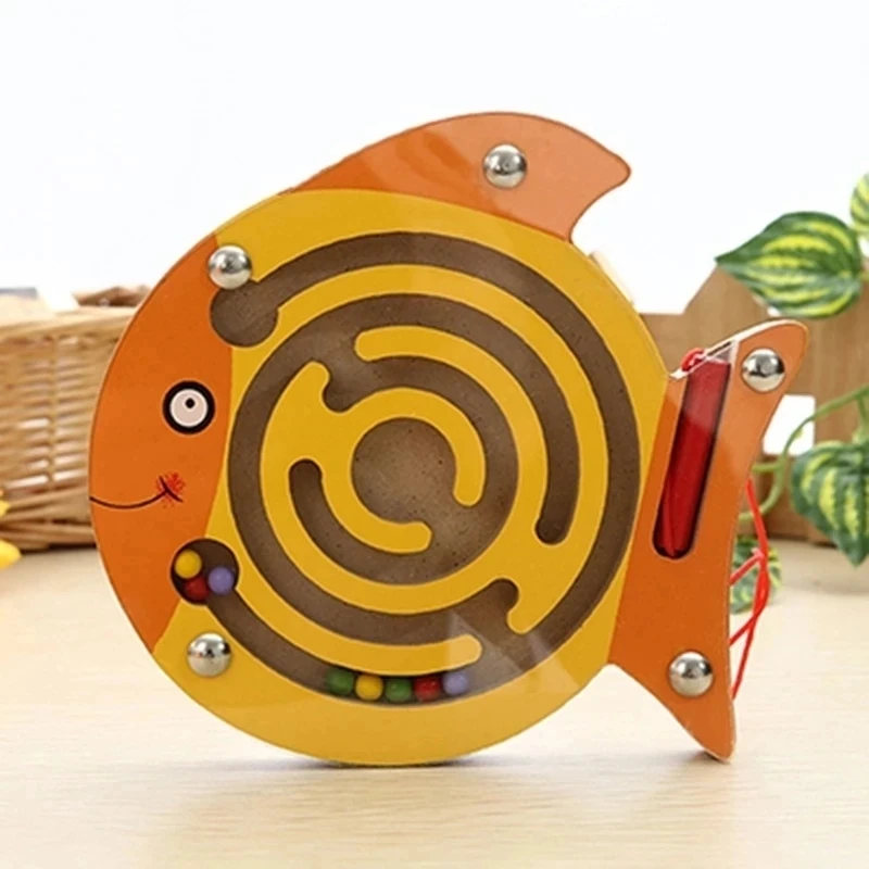 Baby Montessori Educational Toys Children Magnetic Track Maze Balance Board Wooden Puzzle Game Baby Toys for 1 2 3 Years