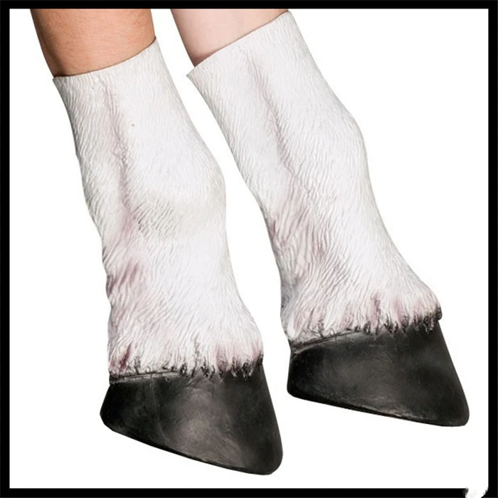 Halloween Party Costume Prop Adult Cosplay Latex Unicorn Gloves Crazy Hooves Silicone Horse Foot Fancy Dress Party Mask w magazynie — zdjęcie 3