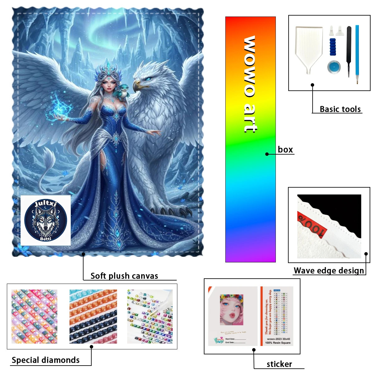 

【Betti_ Diamond Art】Águila y chica Crystal AB Rhinestone FD Rhinestone Perfect Resin Diamond