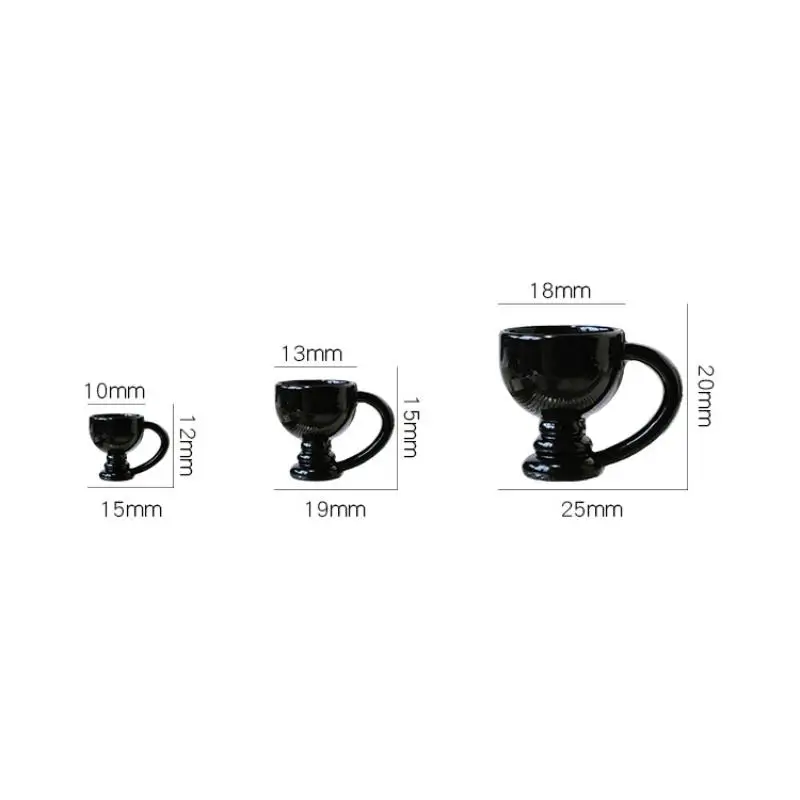 3 pçs casa de boneca em miniatura xícara de café alta ornamento simulação cozinha caneca modelo brinquedos para mini decoração casa de bonecas acessório