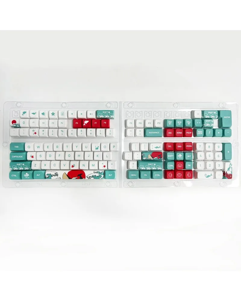 XDA Height 129 Keys Coral Sea PBT Keycaps Five-sided Dye Sublimation Full Set