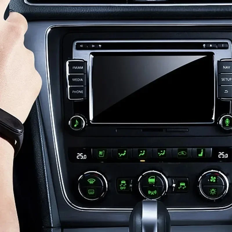 Luminous Car Window Lifter Sticker Instrument Panel Buttons Stickers PVC Window Lifter Switch Button Stickers Car Accessories