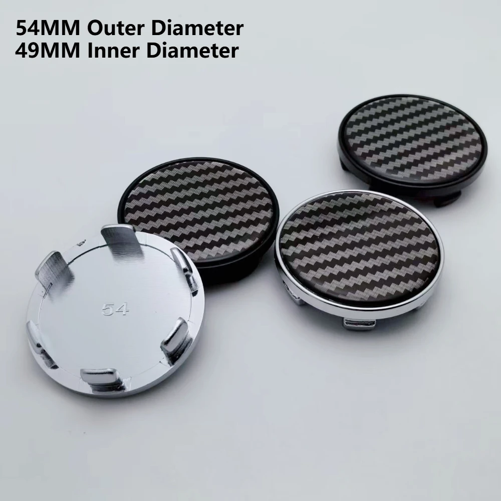 

4pcs No Logo Emblem Car Wheel Center Caps 54MM 49MM Wheels Hub Cap Rim Hubcaps Cover Epoxy Resin Carbon Fiber Badge Accessories