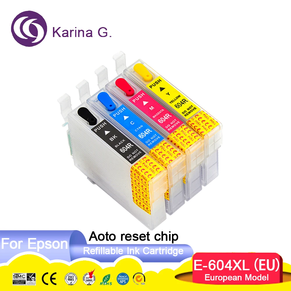 

604 T604XL Empty Refillable Ink Cartridge for Epson XP-2200/XP-2205/XP-3200/XP-3205/XP-4200/XP-4205,WF-2910DWF/WF-2930/2950.ARC