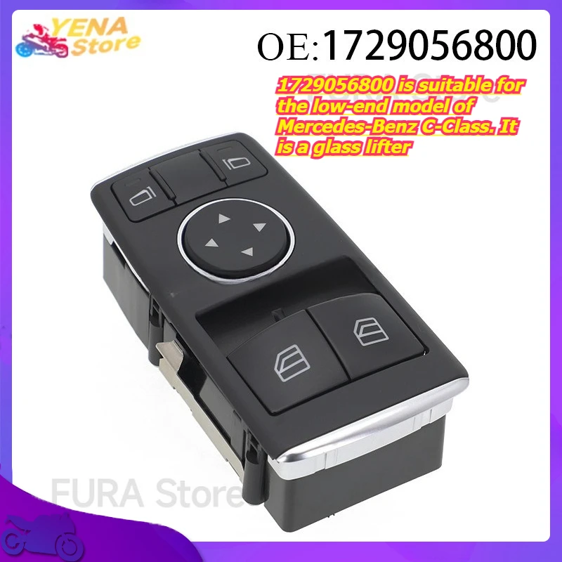 

The window control switch button 1729056800 is suitable for the low-end model of Mercedes-Benz C-Class. It is a glass lifter