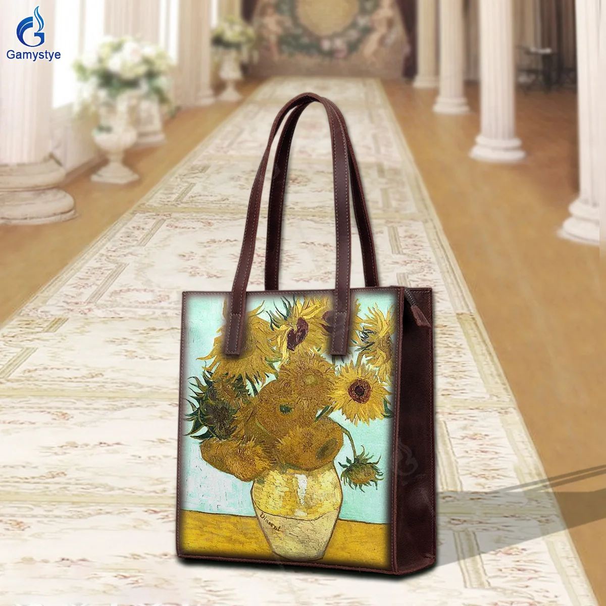 

Hand Draw A jar with yellow flowers inserted Customize Art Bags Ladies purses and handbags Messenger Clutch Totes National Style