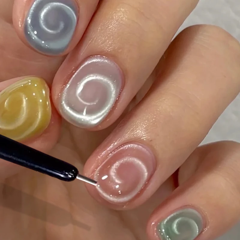 3D New Lollipop Vortex Cat Eye Nail Magnetic Pen Suck Rainbow Halo Vortex Nail Magnet Stick for Cat Eye Magnetic Gel Nail Polish view 5