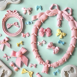 VERIDIAN Baking Silicone Molds French Girl Heart Bell Bow Frame Bow Letter Silicone Fondant Cake Mold Cake Decorating Tools