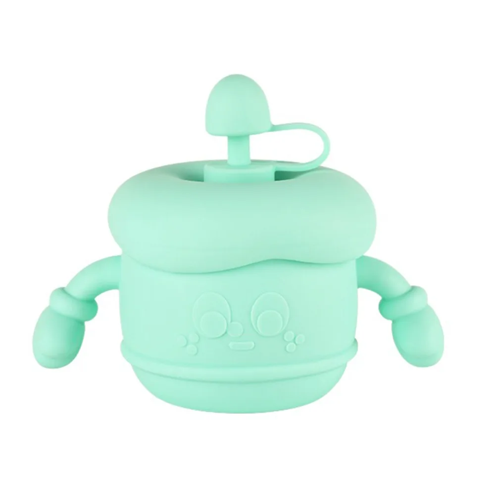 

Креативная детская тренировочная чашка, герметичные портативные чашки-непроливайки для малышей, нескользящая ручка, мягкие силиконовые чашки для питья с соломинкой