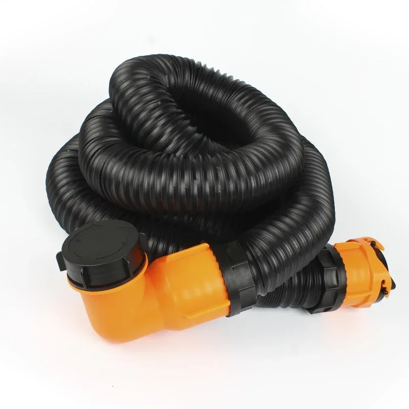 

New RV Sewer Hose 3 Inch Sewage Pipe Shrinkage 1.3m To Stretch 4.8m for RV Camper Waste Management and Easy Storage