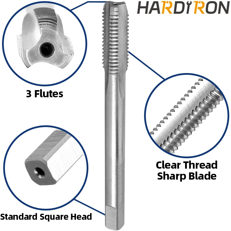 Hardiron M10x0.5 0.75 1 1.25 1.5 Tap and Die Set Right Hand, M10x0.5 0.75 1 1.25 1.5 Machine Thread Tap & Round Die