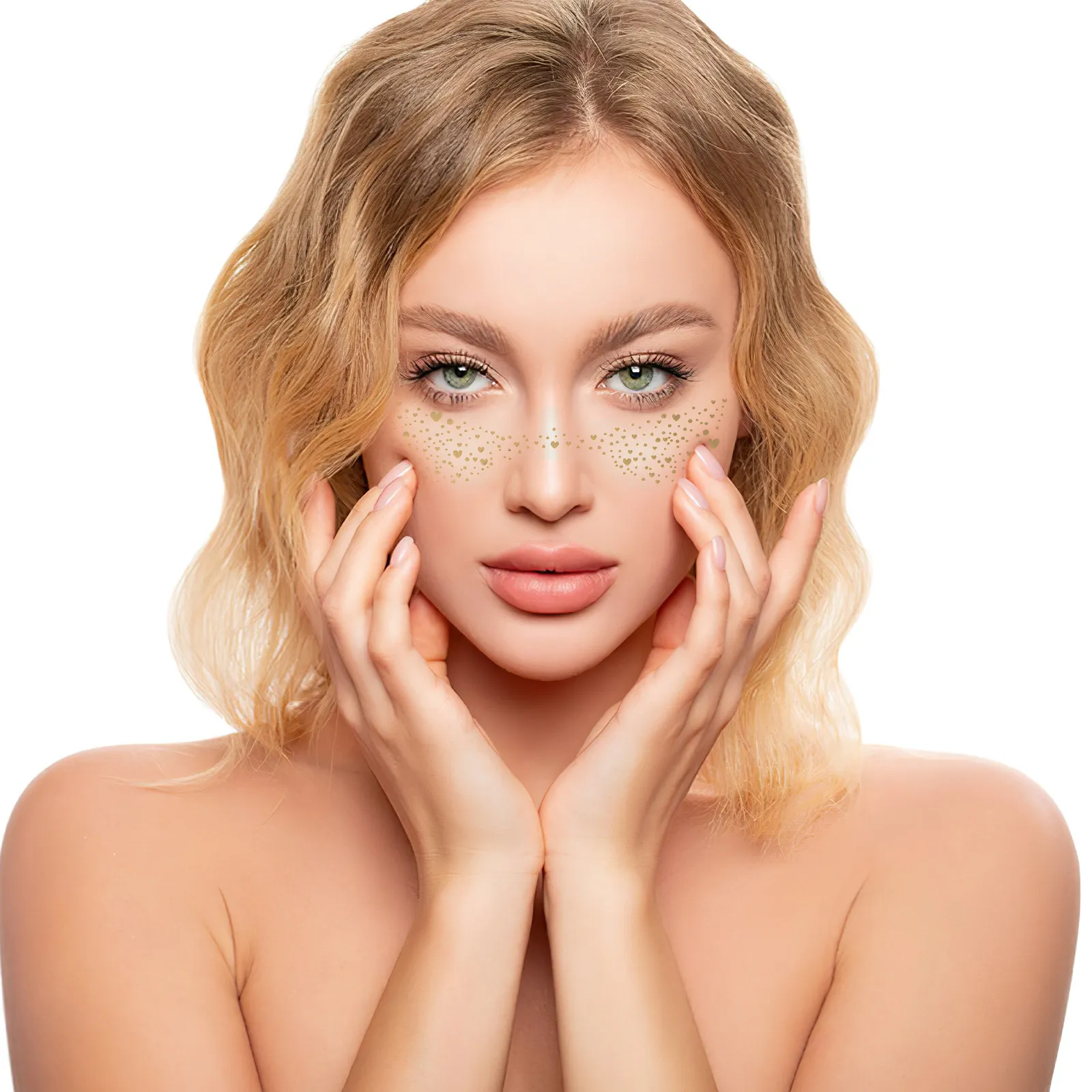 

6 листов стильных временных наклеек-пятенок, водостойкие, безопасные для кожи, искусственные веснушки для праздничного макияжа, с блестками