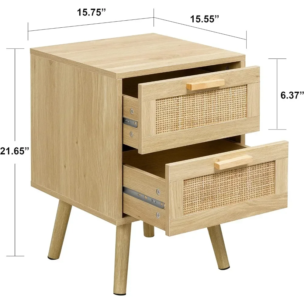 2026 HOT Nightstands coffee tables side tables with two handmade decorative stripes nightstands of two wooden decorations