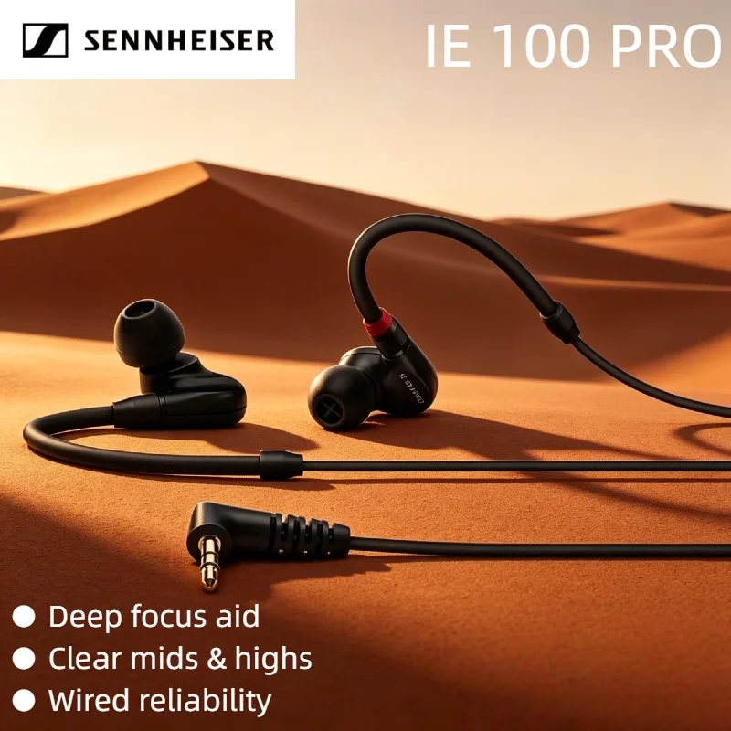 

Наушники Sennheiser IE 100 PRO 2026 года, оригинальные проводные внутриканальные, с 10-мм динамическим излучателем, пассивной шумоизоляцией, Hi-Fi мониторные