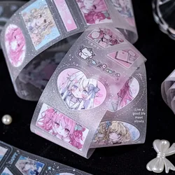 Ins Kawaii Comic Girl Decoration Tape Handbook Scrapbooking Journal Collage DIY Material Sticker Japanese Stationery