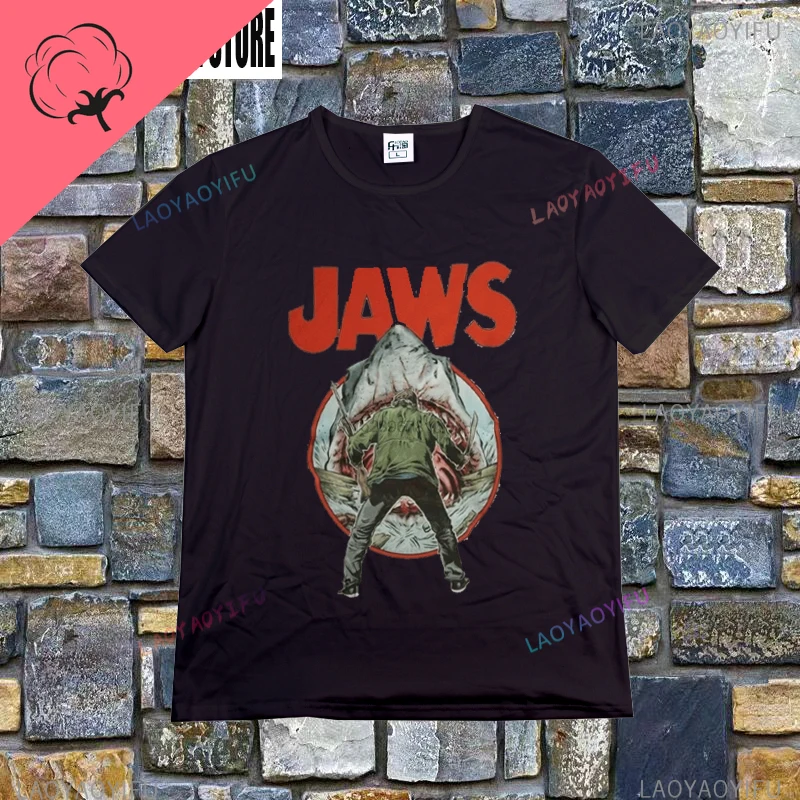 Classic Jaws T-Shirt Retro Inspired By Jaws Movie Retro 70S 80S Shark Attack Quints Fish male brand teeshirt men summer t shirt