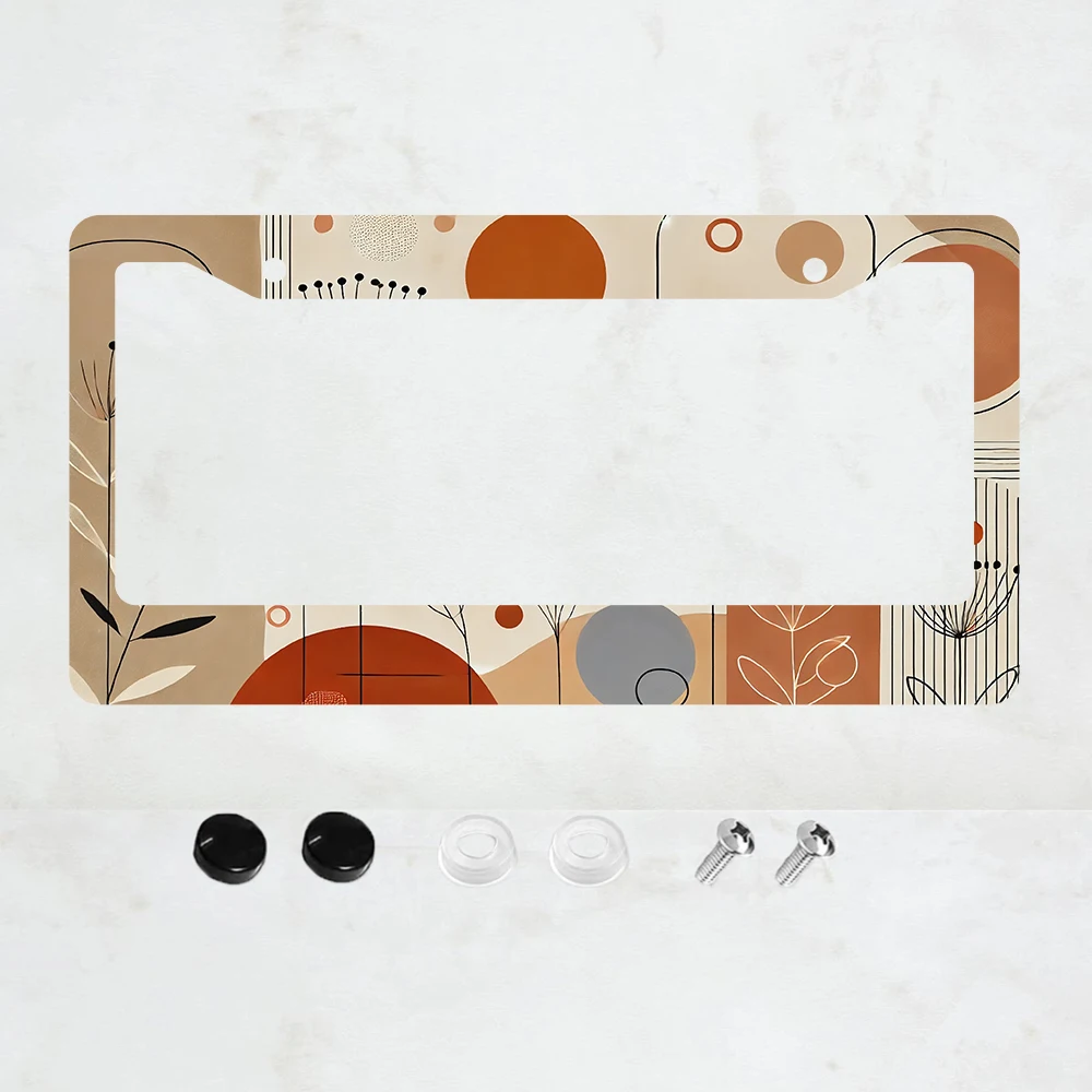 

1 шт. Алюминиевая рамка для номерного знака с абстрактным рисунком полевых цветов - стандартный размер США 6 x 12 дюймов, декоративная автомобильная рамка