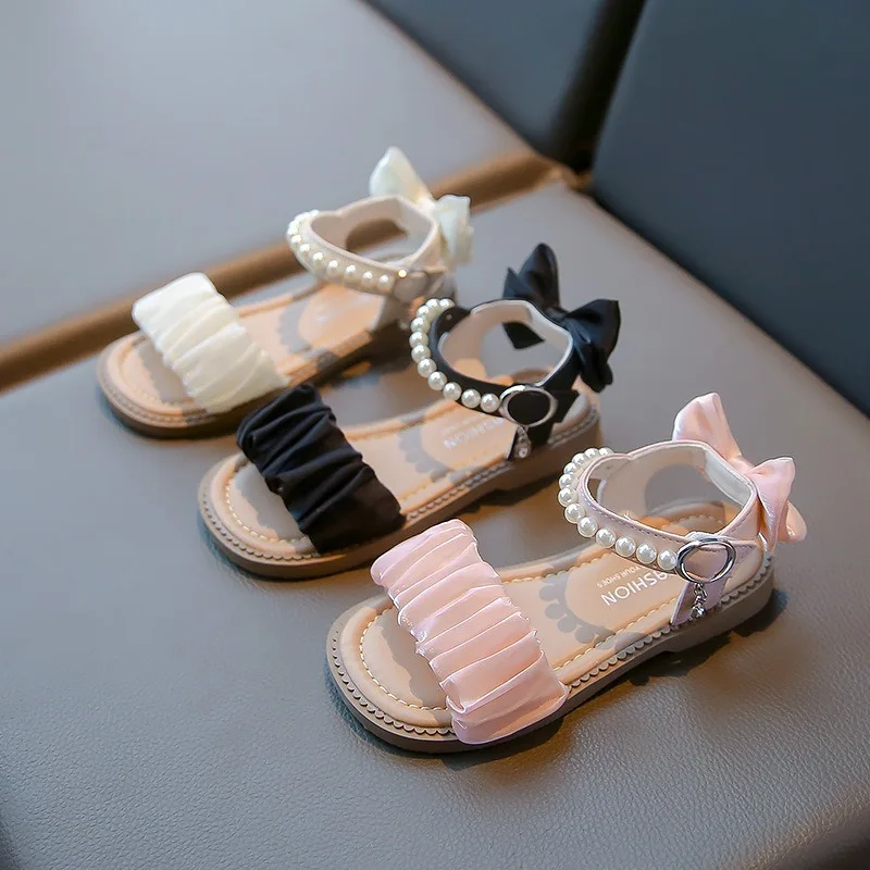 

Girls Sandals 2024 New Summer Princess Shoes Soft Sole Non-Slip Children's Comfortable Fashion Beach Shoes Girls Shoes