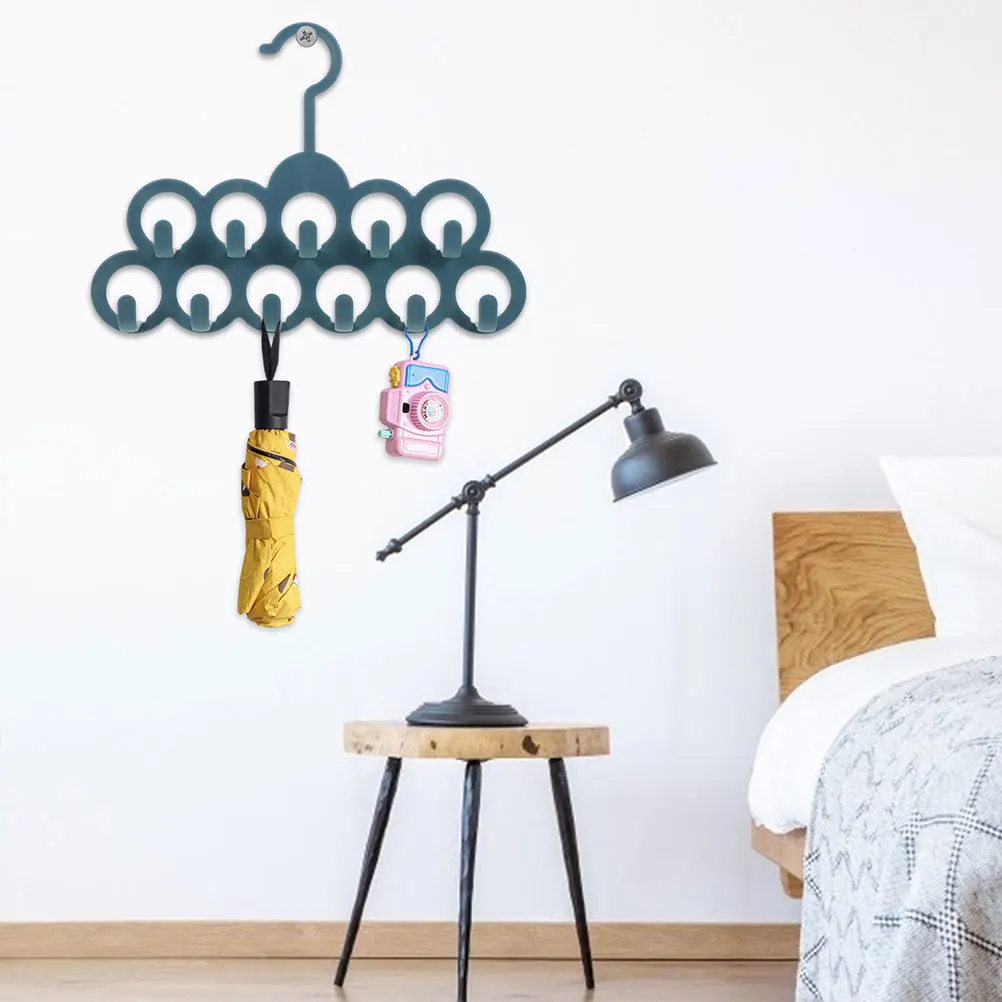 

Bathroom Storage Hanger Multi-Hook Rack Lightweight Closet Organizer Belt Tie Scarf Holder Space Saving Clothes Hanger