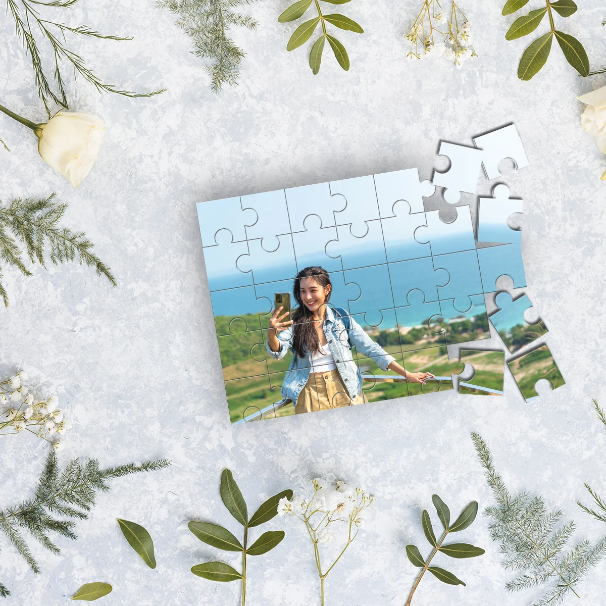 35/150/300/500/1000 قطعة في الهواء الطلق Selfies مخصص صور بازل قطع شخصية الضغط الألغاز صديقة هدية #6