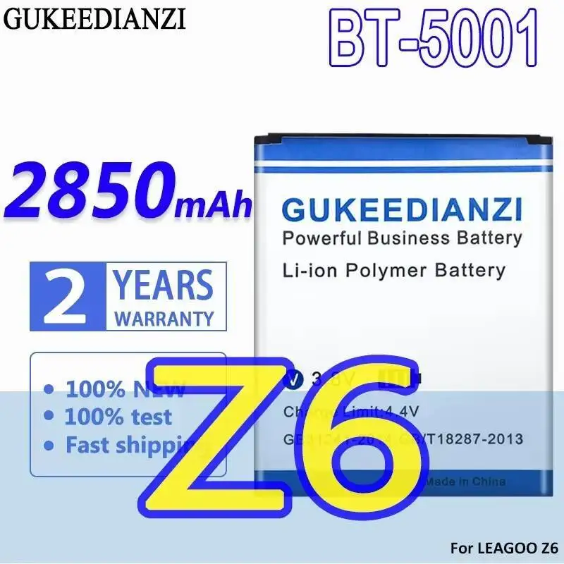 

Аккумулятор мобильного телефона Leagoo Z6 2850 мАч, долговечный, высокая совместимость BT-5001