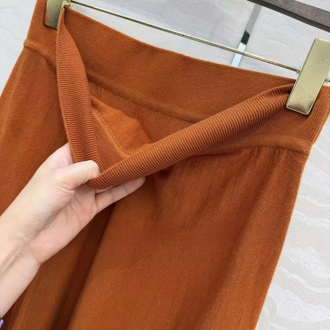 กระโปรงยาวทรงเอไลน์ถักนิตติ้งผ - Vintage Fashion Old Money บทวิจารณ์และราคา