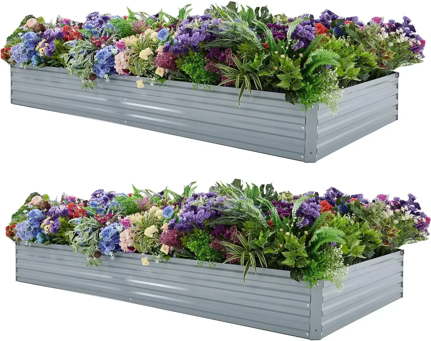 

Galvanized Raised Garden Beds for Vegetables Large Metal Planter Box Steel Kit Flower Herb, 8x4x1ft