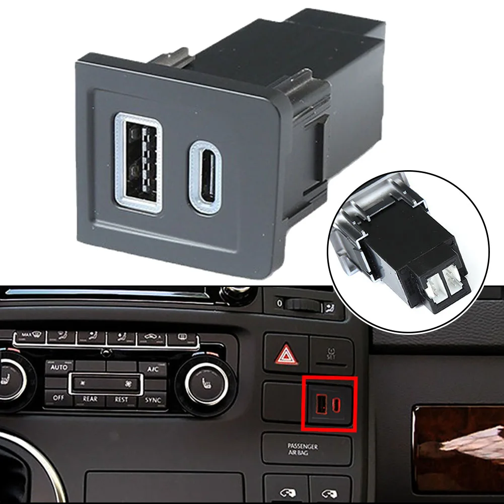 

Двойное зарядное устройство USB-C PD, черное, автомобильное, с двумя портами USB, высокая универсальность, термостойкое, прочная конструкция, для зарядки в автомобиле