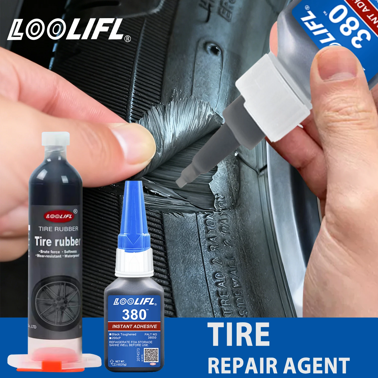 380タイヤ修理液クイックシーラント、自動車およびオートバイのゴム用万能漏れ防止タイヤ修理ソリューション、工具不要