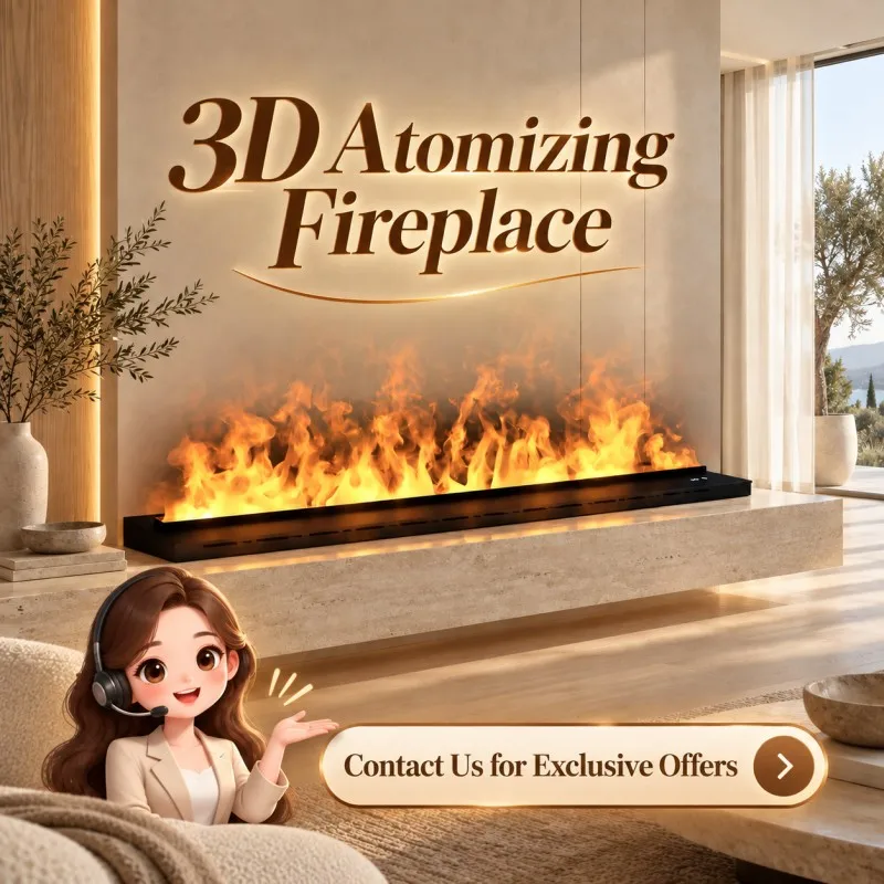 Smart WiFi 3D Water Vapor Electric Fireplace APP Control Mist Flame Child Pet Safe for Bedroom Living Room Home Decor Fireplace