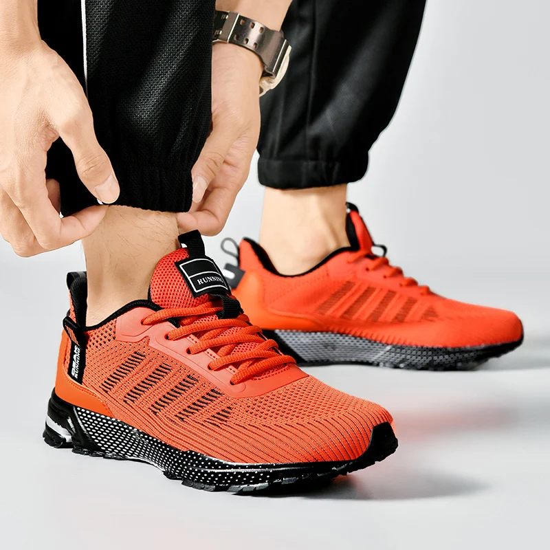 Size 39-48 Men's Red Running Shoes Professional Training Sports Shoes For Men Breathable Wear-Resistant Athletic Sneakers Man