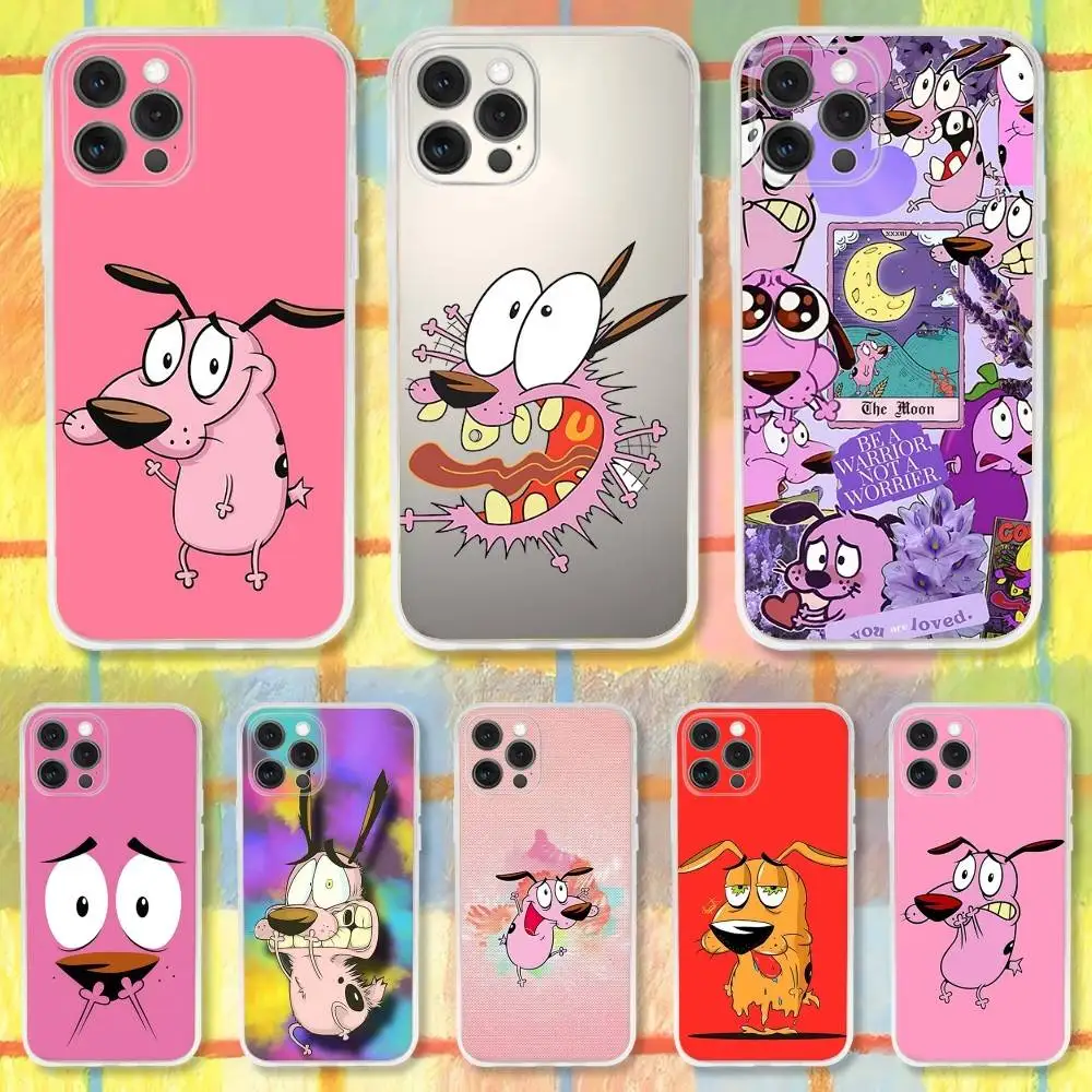 

Dog C-Court The C-Cowardly Phone Case For iPhone 16,15,14,13,12,11 Pro,Max,Plus,X,XS,XR,SE,Mini Transparent Silicone Soft