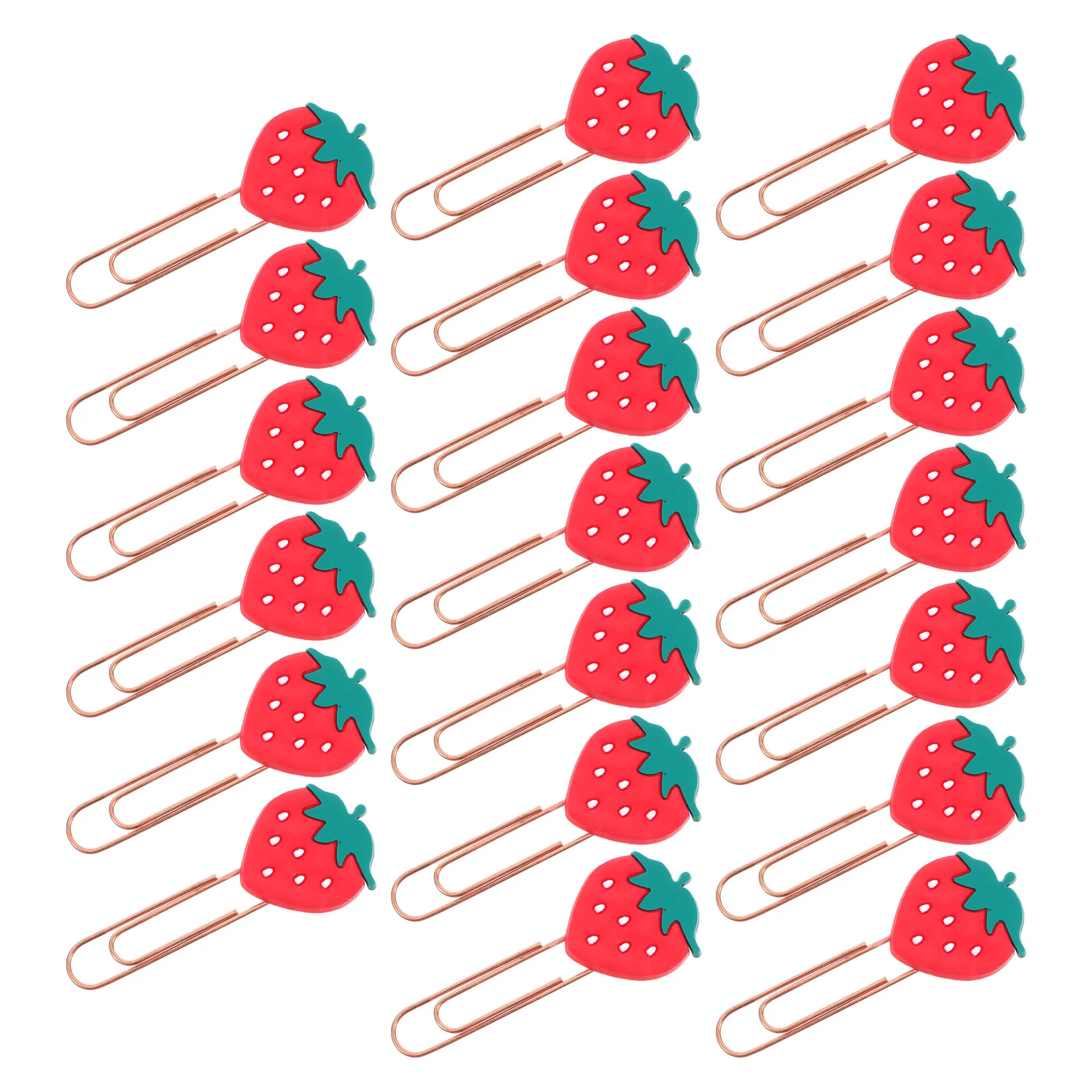 20 шт., закладки с клубникой, металлические скрепки из ПВХ, креативные цветные канцелярские товары для файлов, фотографий, заметок, декоративный файл