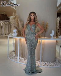 Bling Bling Full Crystals Prom Dresses 2023 Luxury Mermaid Sleeveless Cocktail Dresses Celebrity Dresses Vestidos De Noche