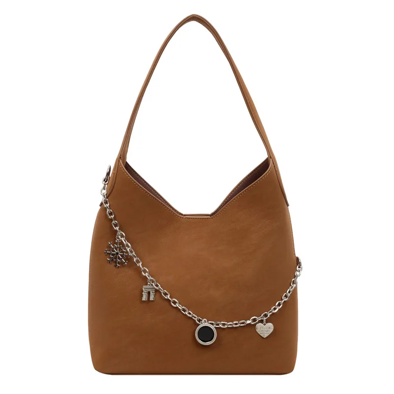 حقيبة تحت الإبط لخريف وشتاء 2025، محفظة حمل بحزام على شكل سلسلة، حقيبة كروس نسائية فاخرة من اليوم إلى الليل، حقيبة ذات مقبض علوي واسعة #5