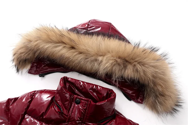 معطف الشتاء الأبيض بطة أسفل سترة للبنين ملابس الأطفال سميكة ملابس خارجية الرضع مع الفراء الطبيعي 2-10y سترة الاطفال #6