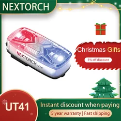 Nextorch UT41 Lampe de poche de police, voyant d'avertissement d'épaule, lumière de secours avec 6 sources lumineuses, signal lumineux LED rechargeable de type C pour patrouille de police