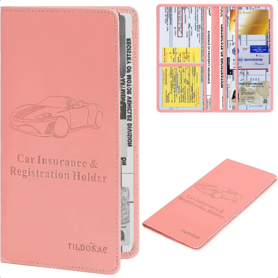 Модернизированная версия, держатель для регистрации и страхования автомобиля, органайзер для документов премиум-класса, автомобильный органайзер для перчаток, органайзер для документов, автомобиль