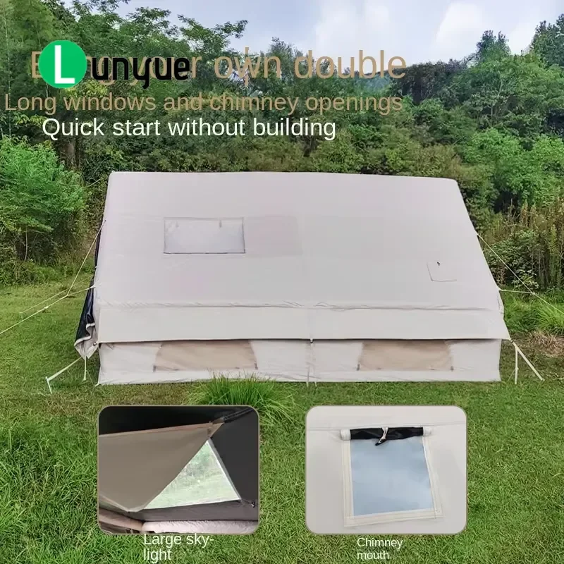 8sqm Outdoor Oxford Fabric Inflatable Tent Double Layer One Bedroom Structure Four Seasons Camping Shelter Waterproof Durable
