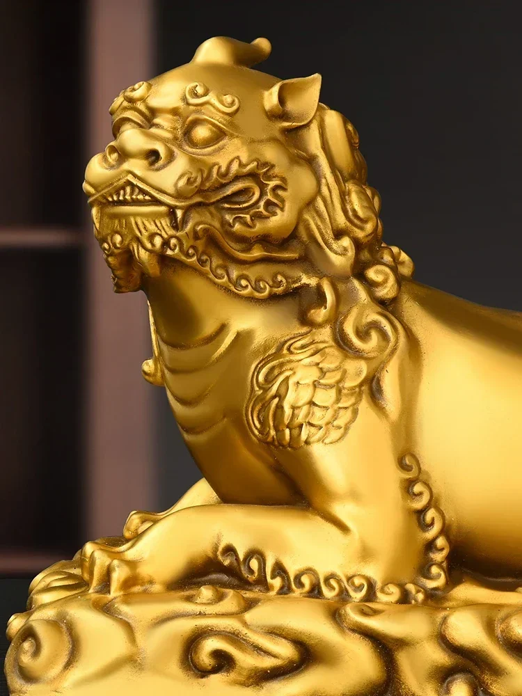 فنغ شوي لاكي الحيوان النحاس الشجاعة Gezang الملك شنت غرفة المعيشة مكتب ديكور #2