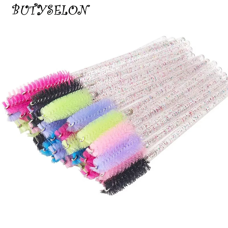 Brosse d'extension de cils en cristal de poulet, peigne pour les yeux, baguettes de mascara, applicateur, microbrosse, outil de maquillage, 500 pièces