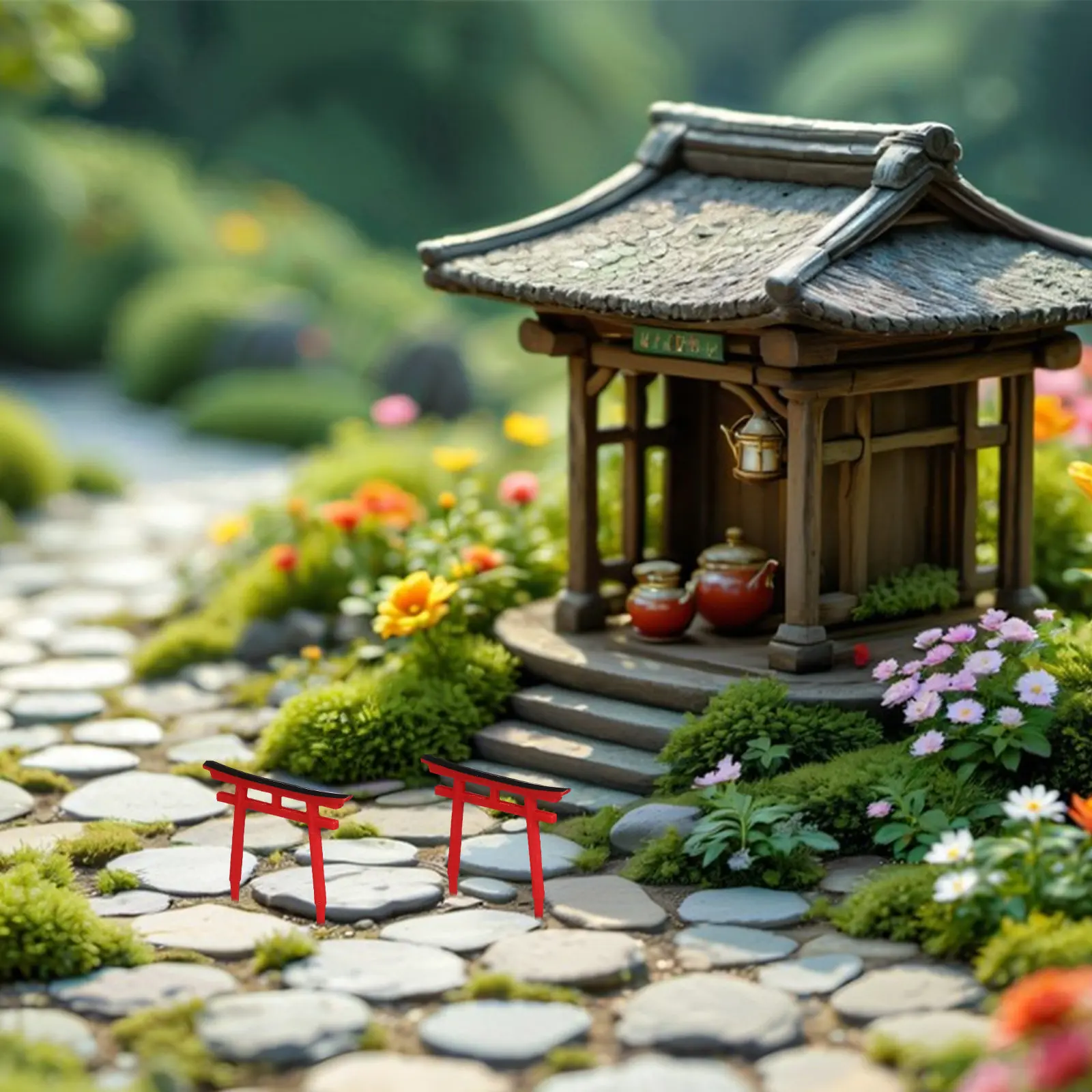 4 Piezas de Decoración para Acuario de Peces Betta, Decoración Japonesa para Tanque de Peces, Accesorios