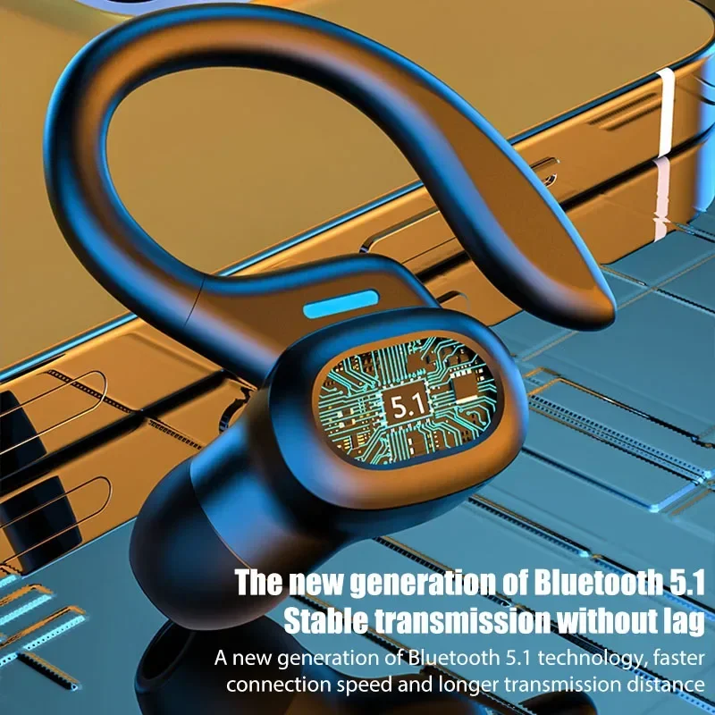 Auricolare Bluetooth wireless TWS originale con microfono Auricolari Display a LED Gancio per l'orecchio Cuffie wireless Auricolari Bluetooth stereo