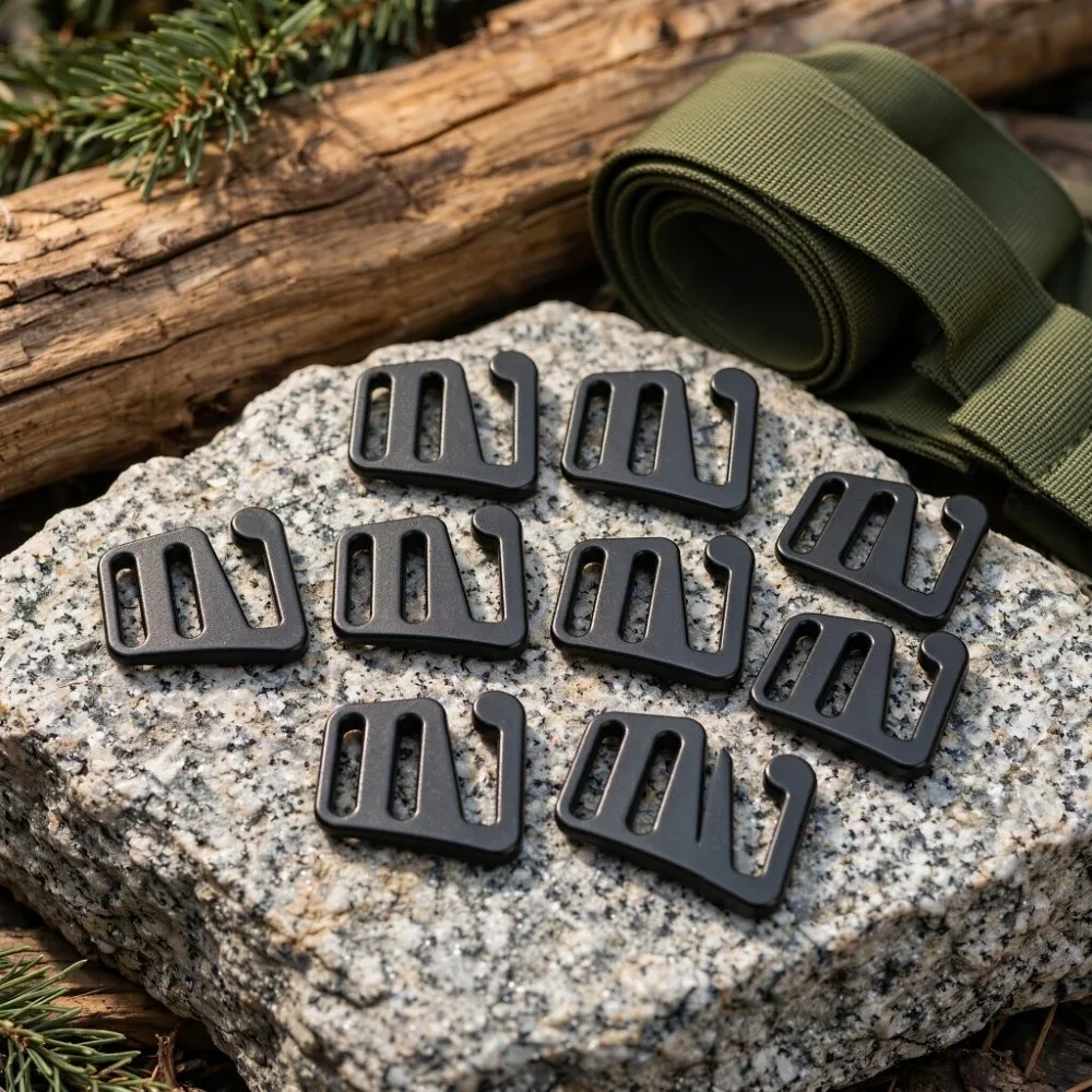 10pcs Zinc Alloy G Hook Buckles Wear-Resistant Finish Quick Hook Design Tri Glide Slide Buckles Metal Luggage Accessories