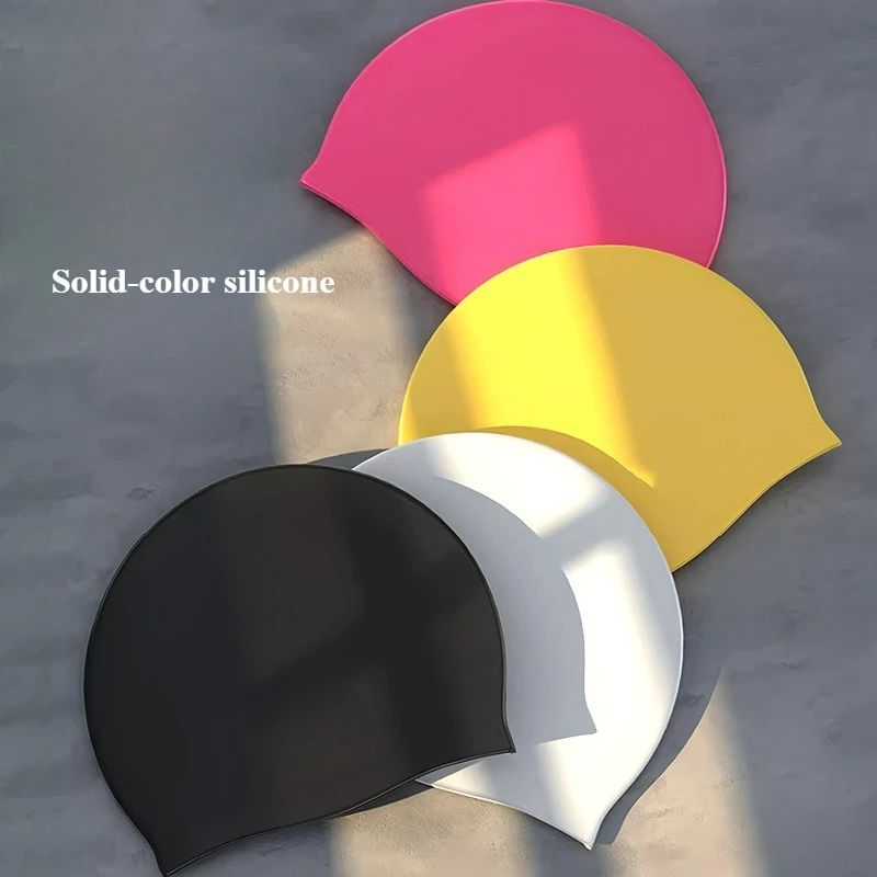 

55g Silicone Multi-color Swimming Caps Suitable for Both Men and Women Large Waterproof Suitable for Adult Training