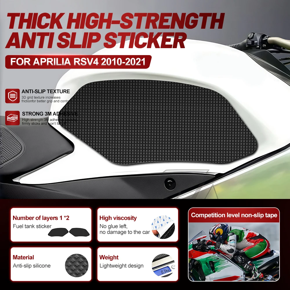 For APRILIA RSV4 2010-2021 Motorcycle Fuel Tank Stickers Motorfiets Accessories Material Silicone Side Panel Decals