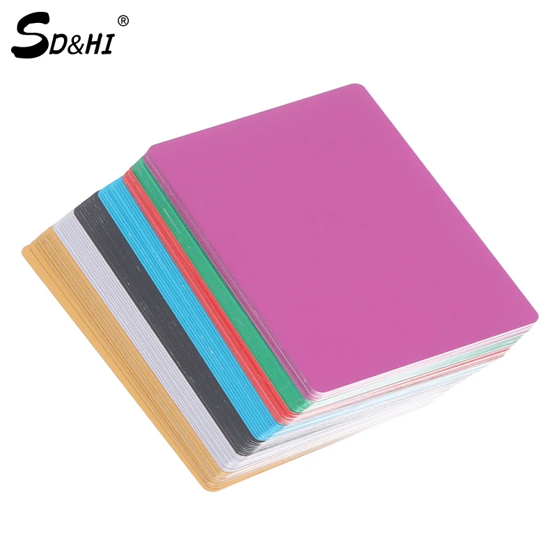 

10Pcs/Set Laser Debugging Sheet Metal Aluminum Blank Card With Simulated Oxidation Color Metal Business Card