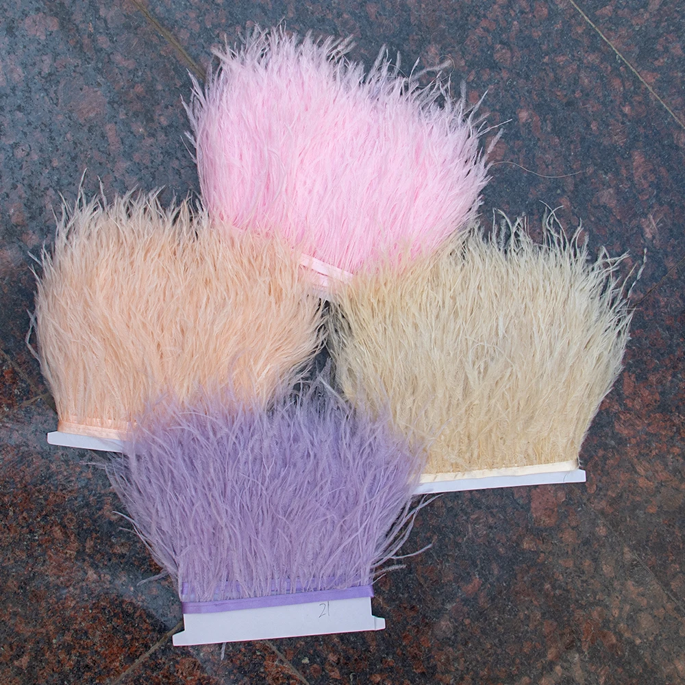 1M 5M 10Meter 8-10CM natural ostrich feathers trims Ribbon Fringe White ostrich feather For Craft ribbon for Decoration Plumes